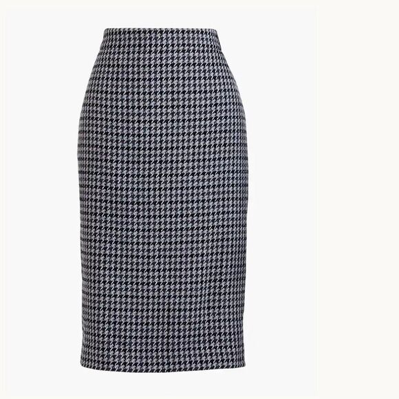 J. Crew Women’s size 00 Houndstooth Pencil Skirt Wool Blend Gray - Picture 1 of 8